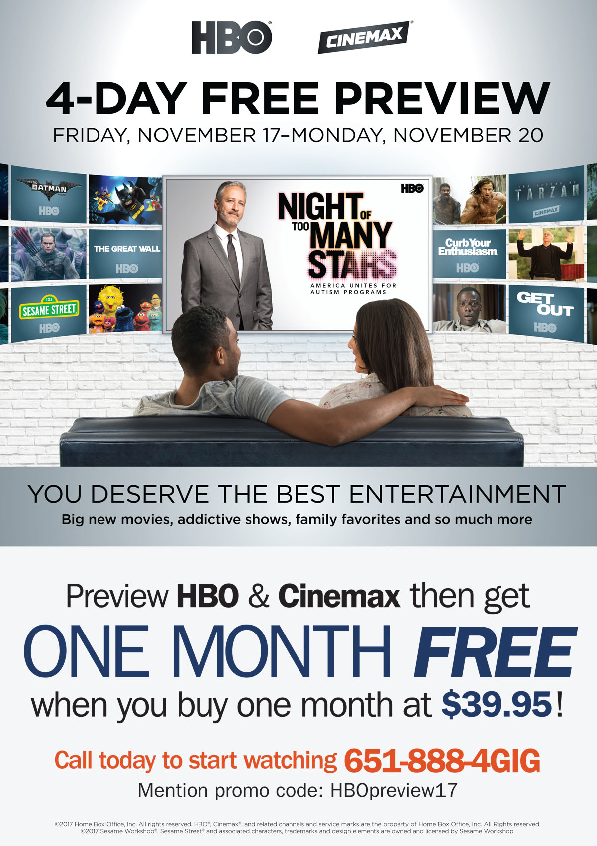 HBO/Cinemax Free Preview - One Free Month Promo